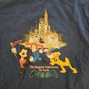 Walt Disney World Vintage 1990s Royal Blue T-shirt Youth Large